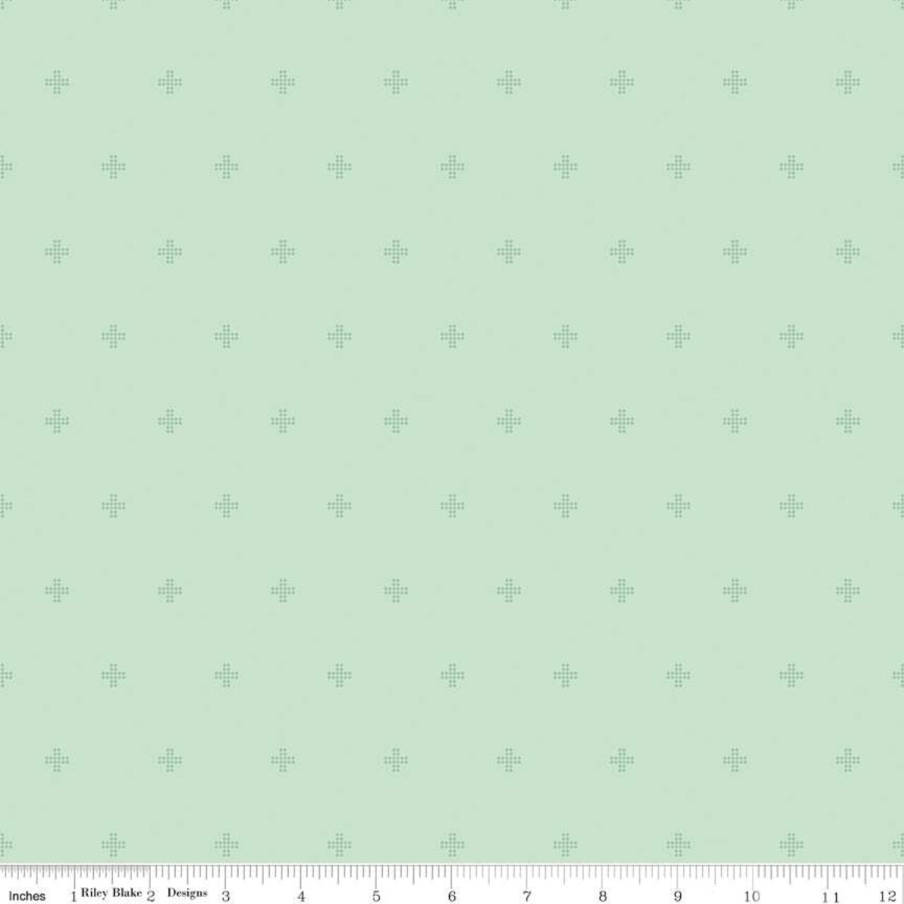 Fabric Riley Blake Mint Crosses Sunsetridge by the Quarter Yard C15737-MINT